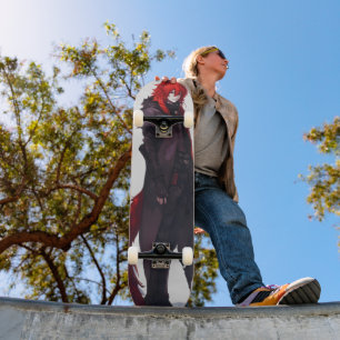 Mooie anime rode wolf persoonlijk skateboard