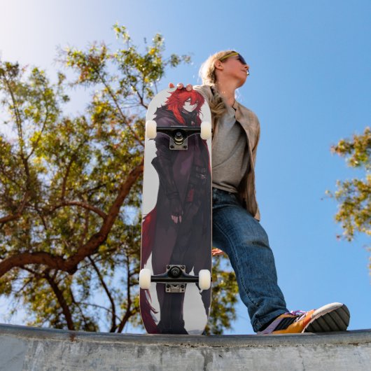 Mooie anime rode wolf persoonlijk skateboard (Buiten 1)