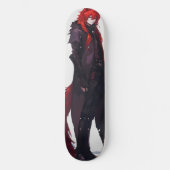 Mooie anime rode wolf persoonlijk skateboard (Voorkant)