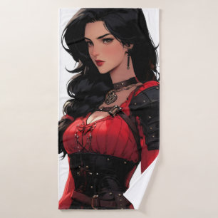 Mooie anime vrouw fantasie badhanddoek