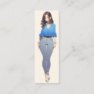 Mooie anime vrouw mini visitekaartje