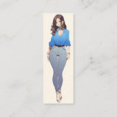 Mooie anime vrouw mini visitekaartje (Achterkant)