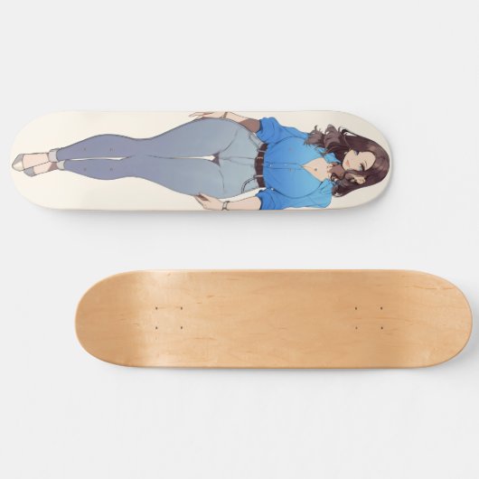 Mooie anime vrouw persoonlijk skateboard (Horizontaal)