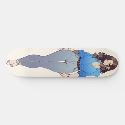 Mooie anime vrouw persoonlijk skateboard (Horizontaal)