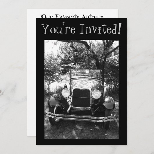 Mooie Antiek autofoto uitnodigen Kaart (Voorkant / Achterkant)