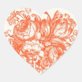 Mooie antiek bloem hart sticker (Voorkant)