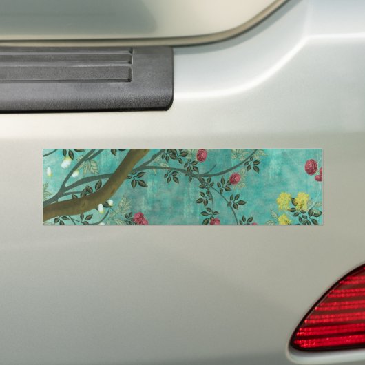 Mooie  antiek bloesem-vlinders bumpersticker (Op auto)