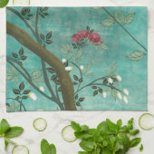 Mooie  antiek bloesem-vlinders theedoek (Gevouwen)