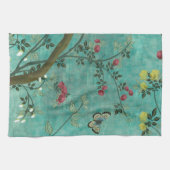 Mooie  antiek bloesem-vlinders theedoek (Horizontaal)