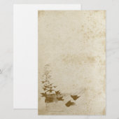Mooie Antiek gevlekte vogel stationery papier (Voorkant / Achterkant)