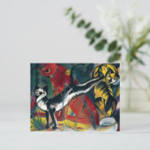 Mooie antiek olie schilder drie katten briefkaart (Staand voorkant)