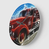 Mooie, Antiek Red Fire Truck Art Grote Klok (Hoek)