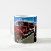 Mooie, Antiek Red Fire Truck Art Koffiemok (Voorkant links)