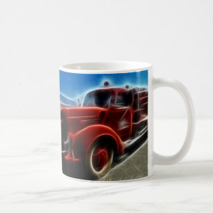 Mooie, Antiek Red Fire Truck Art Koffiemok