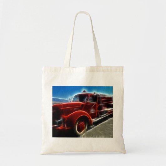 Mooie, Antiek Red Fire Truck Art Tote Bag (Voorkant)