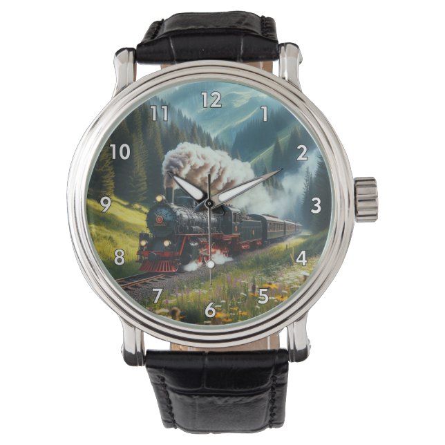 Mooie Antiek stoomlocomotief Horloge (Voorkant)