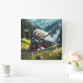 Mooie Antiek stoomlocomotief Vierkante Klok (Huis)