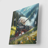 Mooie Antiek stoomlocomotief Vierkante Klok (Hoek)