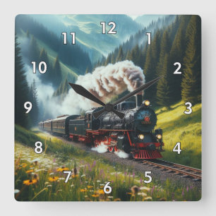 Mooie Antiek stoomlocomotief Vierkante Klok
