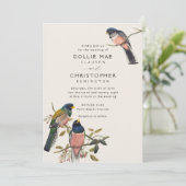 Mooie antieke Birdie uitnodigingssuite Kaart (Staand voorkant)