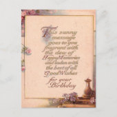 Mooie antieke verjaardagsgroet uit het begin van d briefkaart (Voorkant)