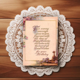 Mooie antieke verjaardagsgroet uit het begin van d briefkaart