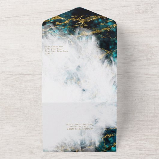 Mooie Apatiet Kristal Geode All In One Uitnodiging (Buitenkant)