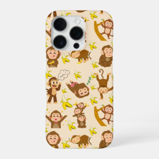 Mooie Apenpatroon Hoesje – Schattig Aapje D iPhone 16 Pro Hoesje