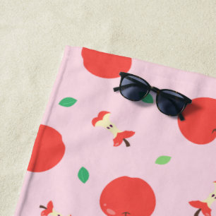 Mooie appelpatroon met roze achtergrond strandlaken