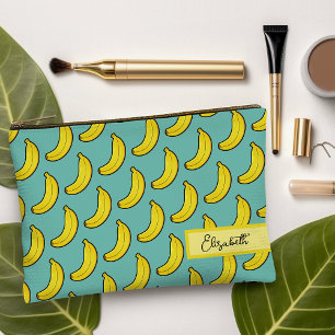 Mooie Aqua Blauw Gele Banaan Persoonlijk Etui