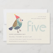 Mooie Aqua Blauwe Vogeltje Verjaardagsuitnodiging  Bedankkaart (Voorkant)