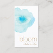 Mooie Aqua Blue Floral Waterverf Salon Spa Visitekaartje (Voorkant)