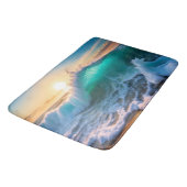 Mooie Aqua Blue Frozen Ocean Waves Zeegezicht Badmat (Gekanteld)