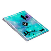 Mooie Aqua Blue Waterverf Galaxy Girl Diary Notitieboek (Rechterzijde)