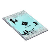 Mooie Aqua Blue Waterverf Galaxy Girl Diary Notitieboek (Rechterzijde)