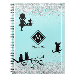 Mooie Aqua Blue Waterverf Galaxy Girl Diary Notitieboek