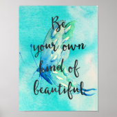 Mooie Aqua Butterfly-Waterverf Poster (Voorkant)