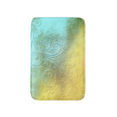 Mooie Aqua en gele Bath Mat (Voorkant Verticaal)