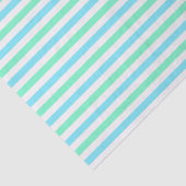 Mooie Aqua en Mintgroene Strepen Tissuepapier (Detail)