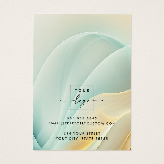 Mooie aqua golden swirls die een beeldschermkaart  visitekaartje (Achterkant)