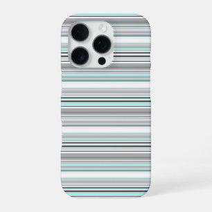 Mooie aqua grijze strepen iPhone 16 pro hoesje