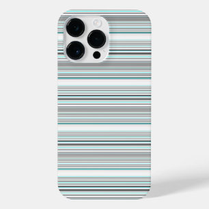 Mooie aqua grijze strepen iPhone 14 pro max hoesje