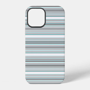 Mooie aqua grijze strepen iPhone 12 hoesje