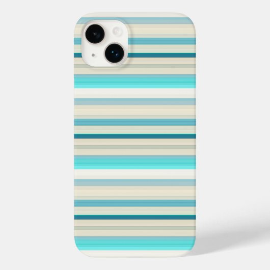 Mooie aqua witte strepen Case-Mate iPhone case (Achterkant)