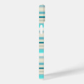 Mooie aqua witte strepen Case-Mate iPhone case (Achterkant / Rechts)