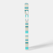 Mooie aqua witte strepen Case-Mate iPhone case (Achterkant / Links)
