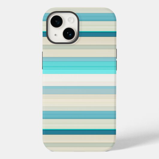 Mooie aqua witte strepen Case-Mate iPhone case (Achterkant)