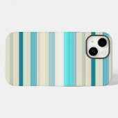Mooie aqua witte strepen Case-Mate iPhone case (Achterkant (horizontaal))