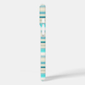 Mooie aqua witte strepen Case-Mate iPhone case (Achterkant / Links)
