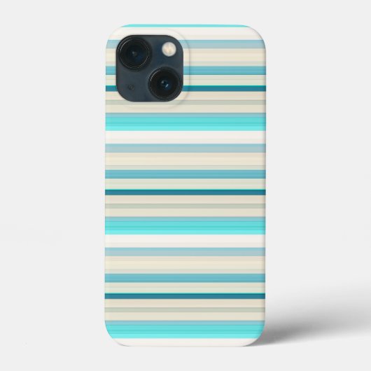 Mooie aqua witte strepen Case-Mate iPhone case (Achterkant)